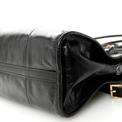 Prada Glossy Calfskin Triangle Large Bonnie Shoulder Bag Black 19 of 19