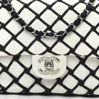 Chanel Lambskin Jumbo Canebiers Net Flap White 8 of 11