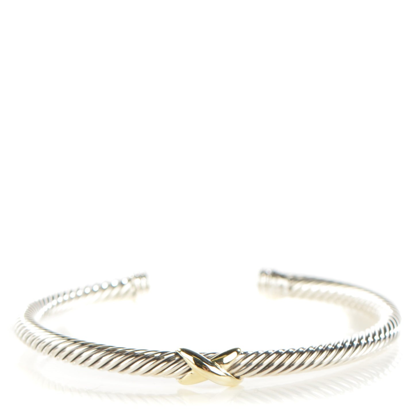 Sterling Silver 18K Yellow Gold 4mm X Station Cable Bracelet