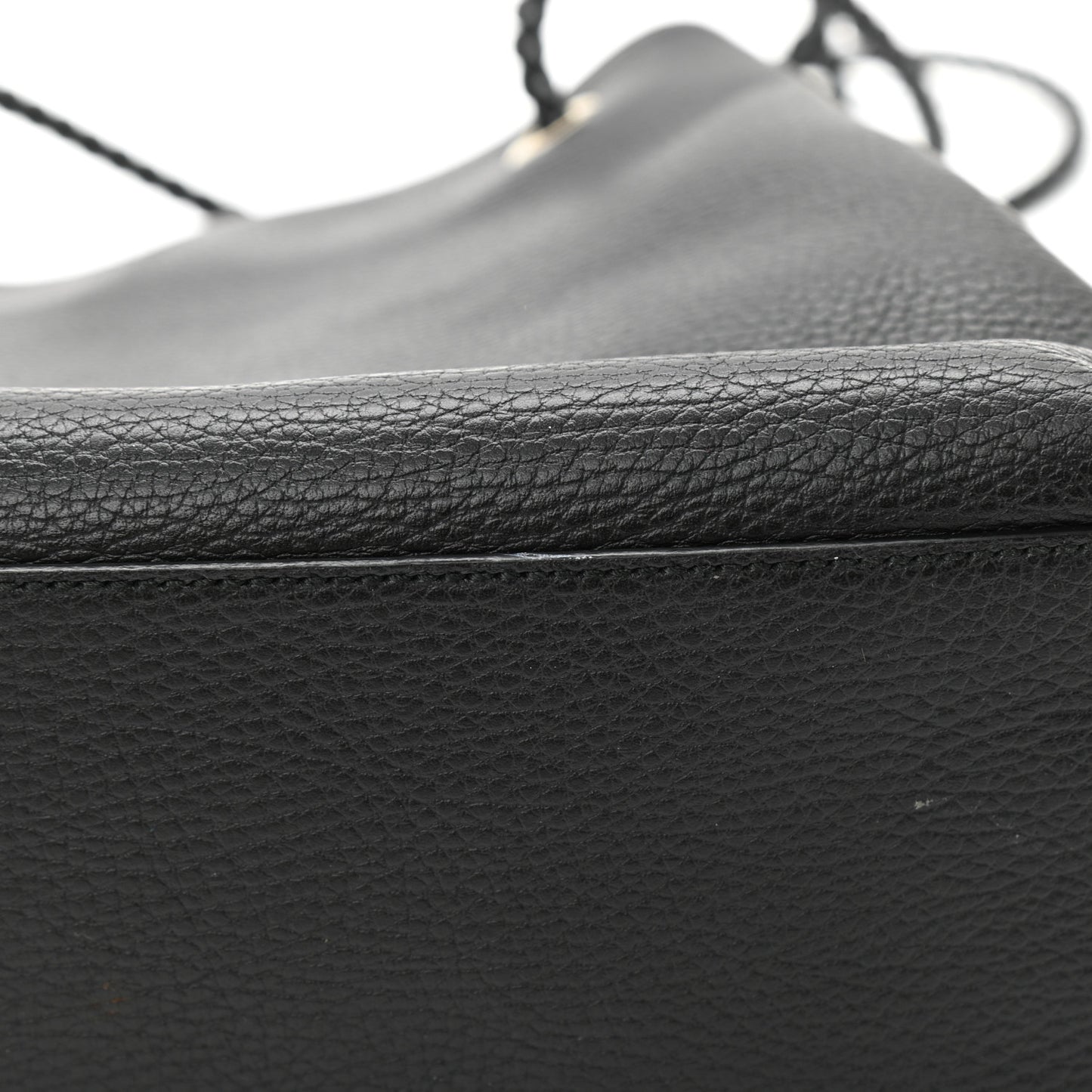 Calfskin Medium Braided Handle Gifford Tote Black