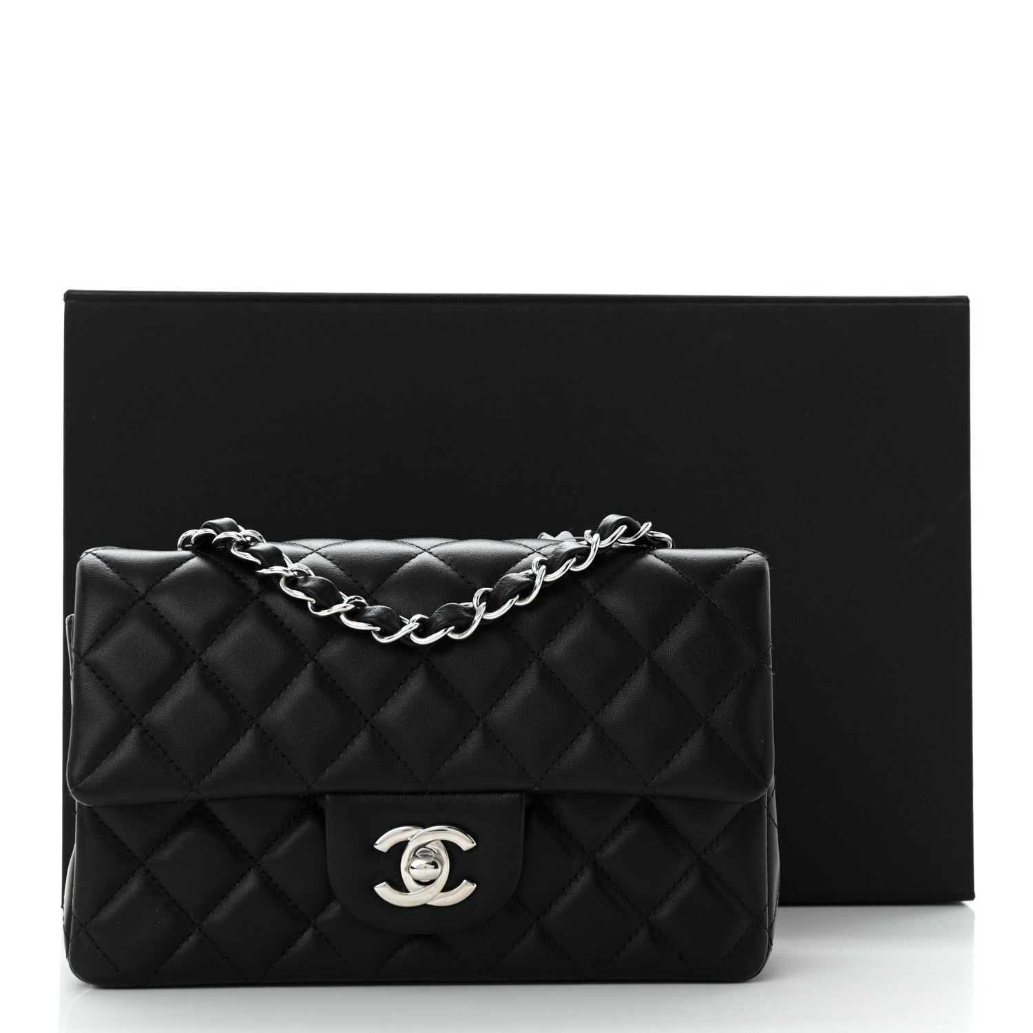 Chanel Lambskin Quilted Mini Rectangular Flap Black 10 of 10