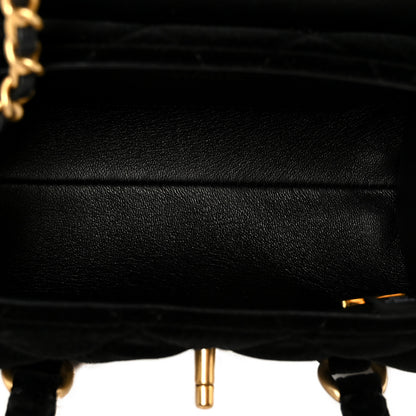 Chanel Velvet Quilted Mini Top Handle Flap Black 5 of 13