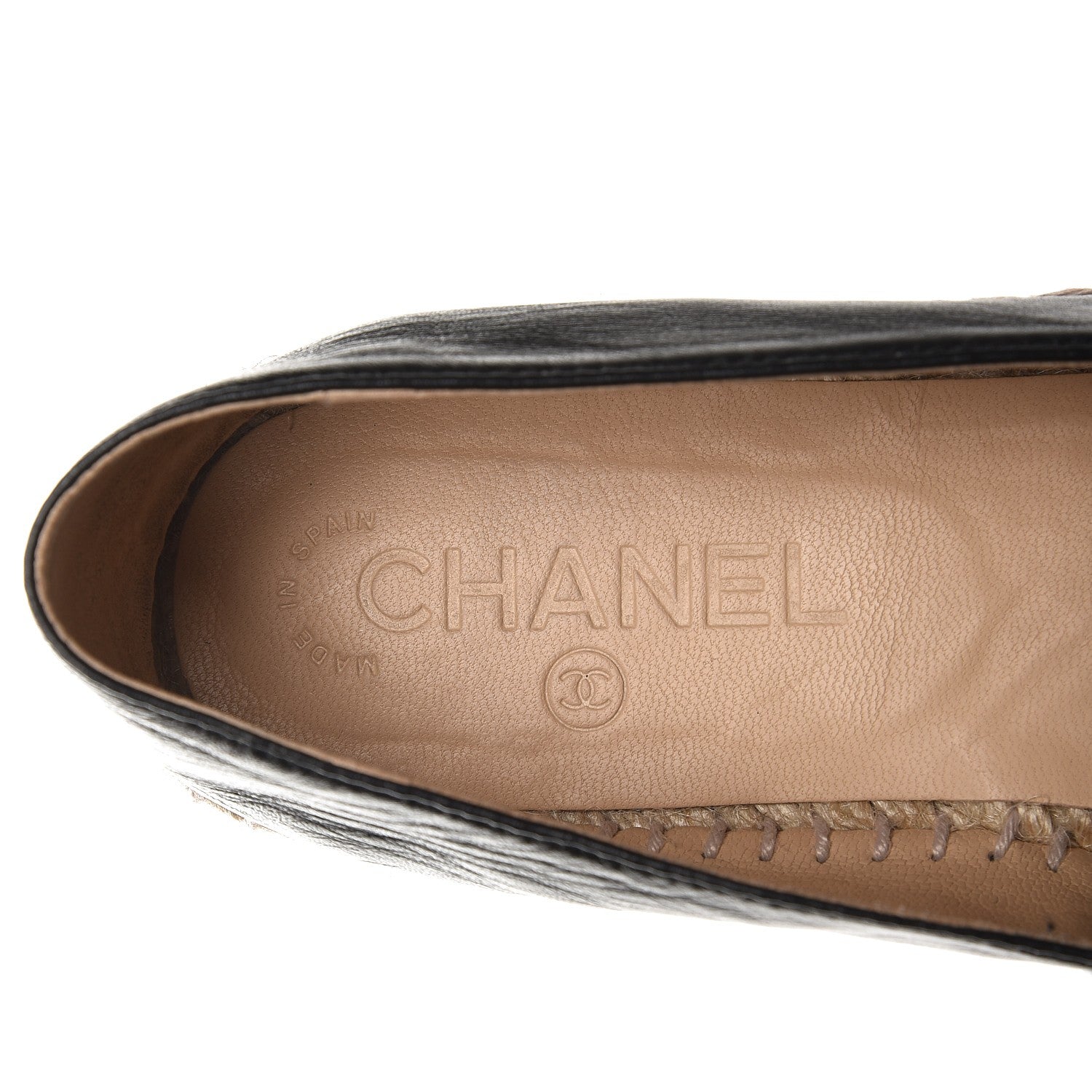 Chanel Lambskin CC Espadrilles 37 Black 6 of 10