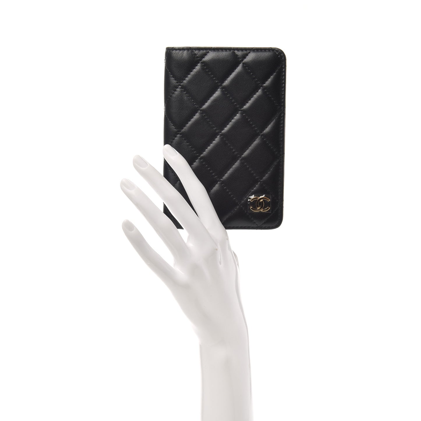 Lambskin Quilted Small Agenda Cover Black