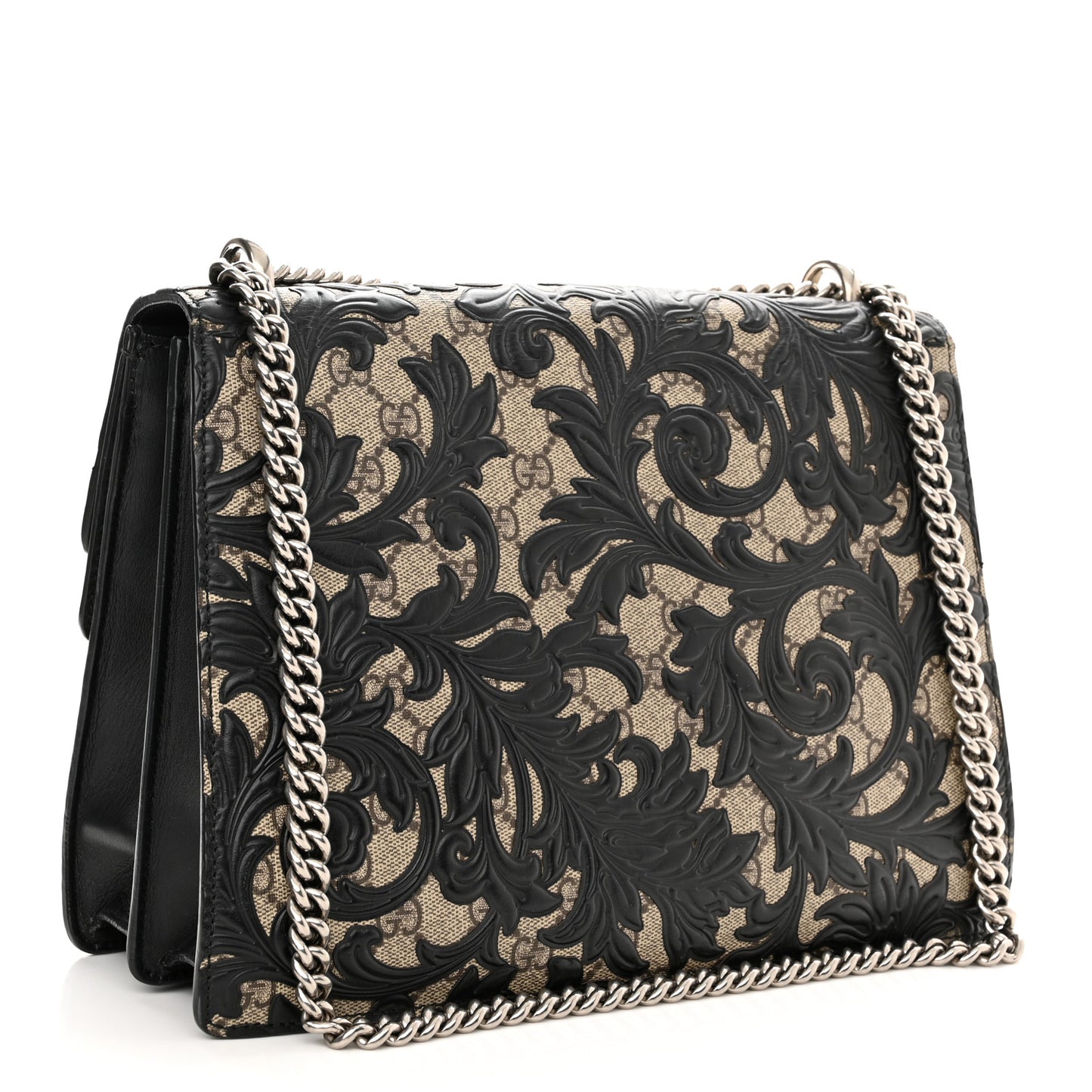 GG Supreme Monogram Arabesque Medium Dionysus Shoulder Bag Black