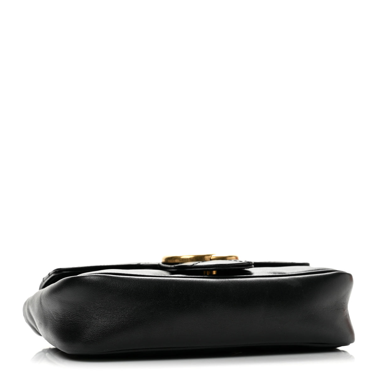 Calfskin Matelasse Super Mini GG Marmont Shoulder Bag Black