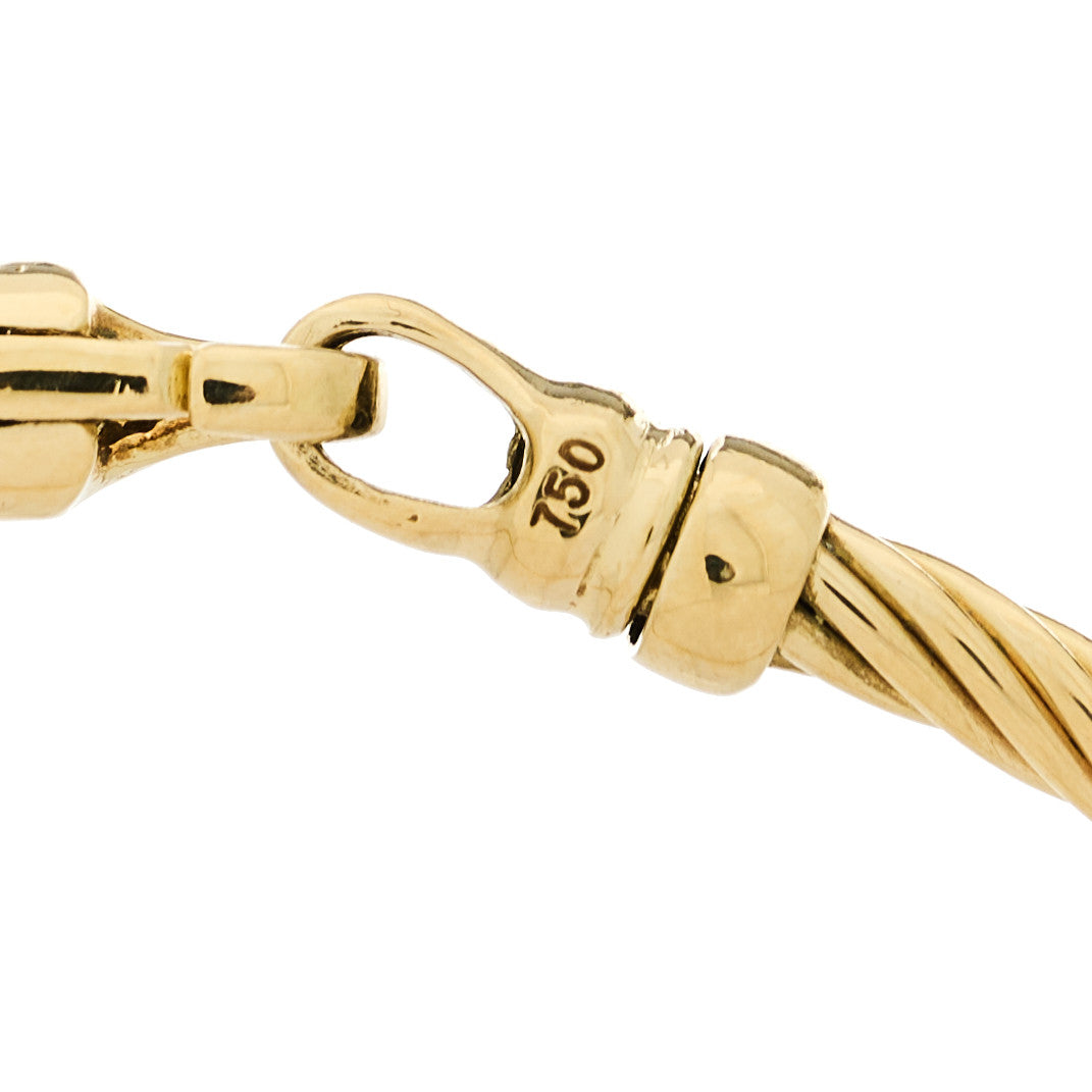 18K Yellow Gold 3mm Cable Bangle Bracelet