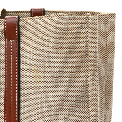 Chloe Cotton Calfskin Large Woody Ribbon Tote White Brown 15 of 15