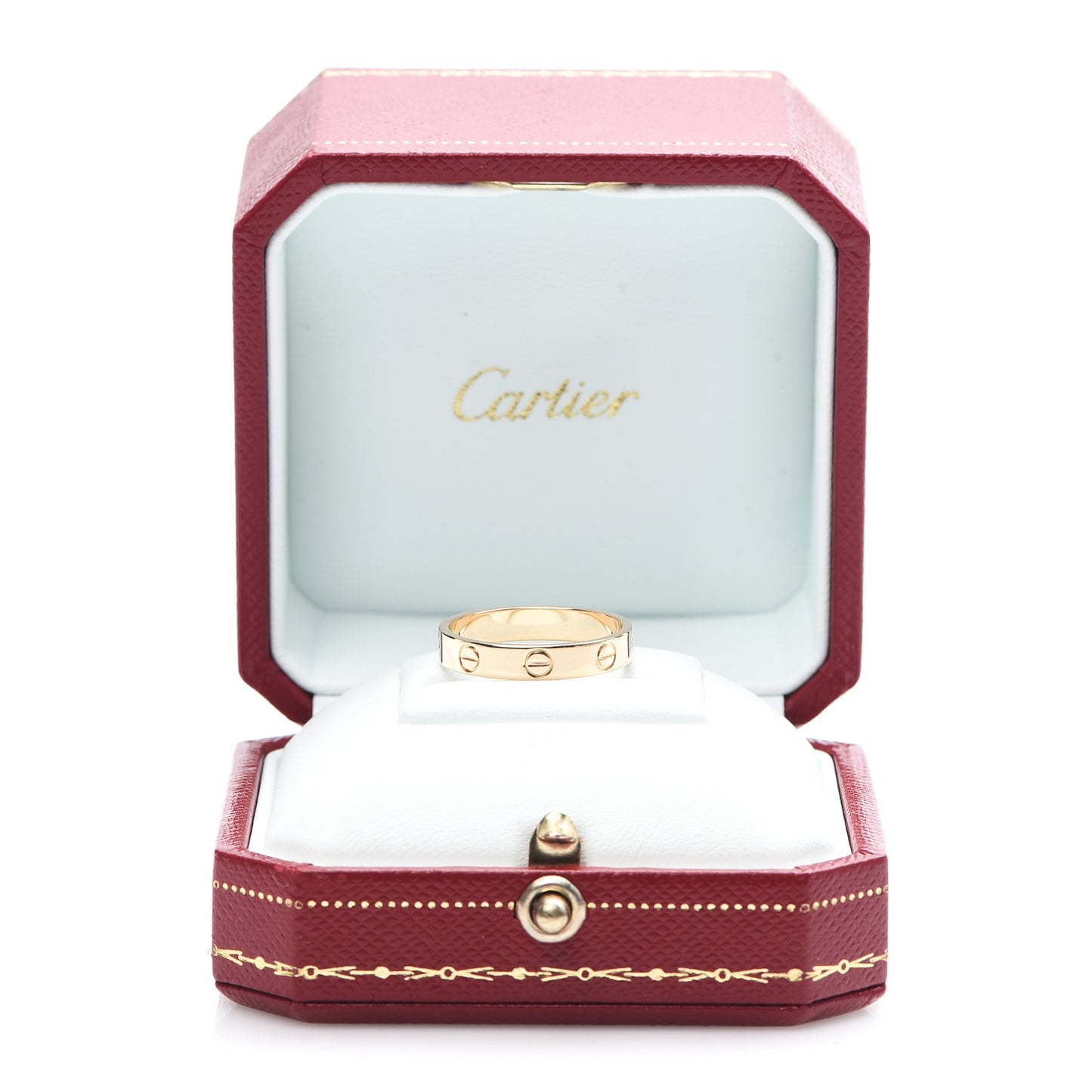 18K Yellow Gold 3.5mm LOVE Wedding Band Ring 55 7.25