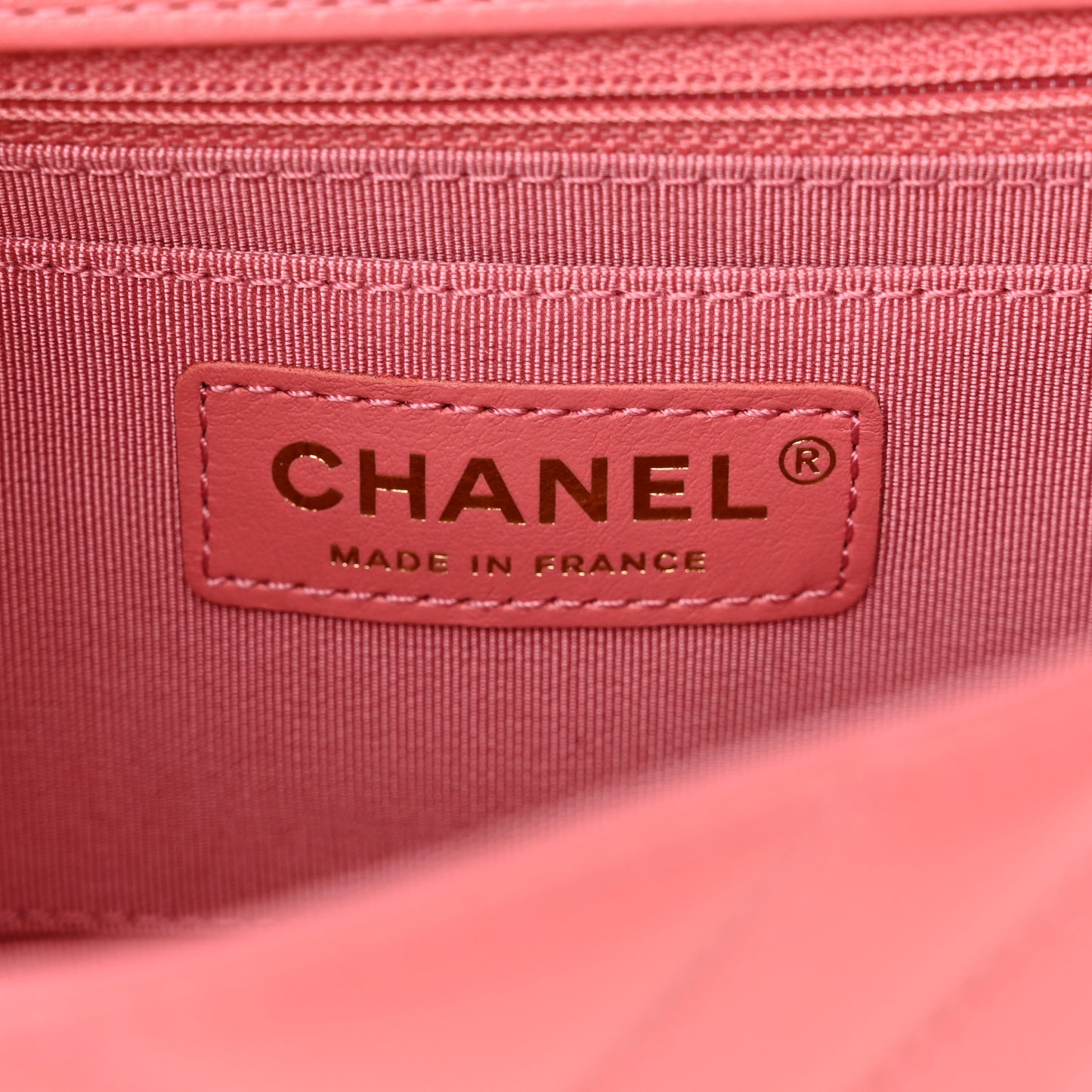 Calfskin Chevron Quilted Mini Statement Flap Pink