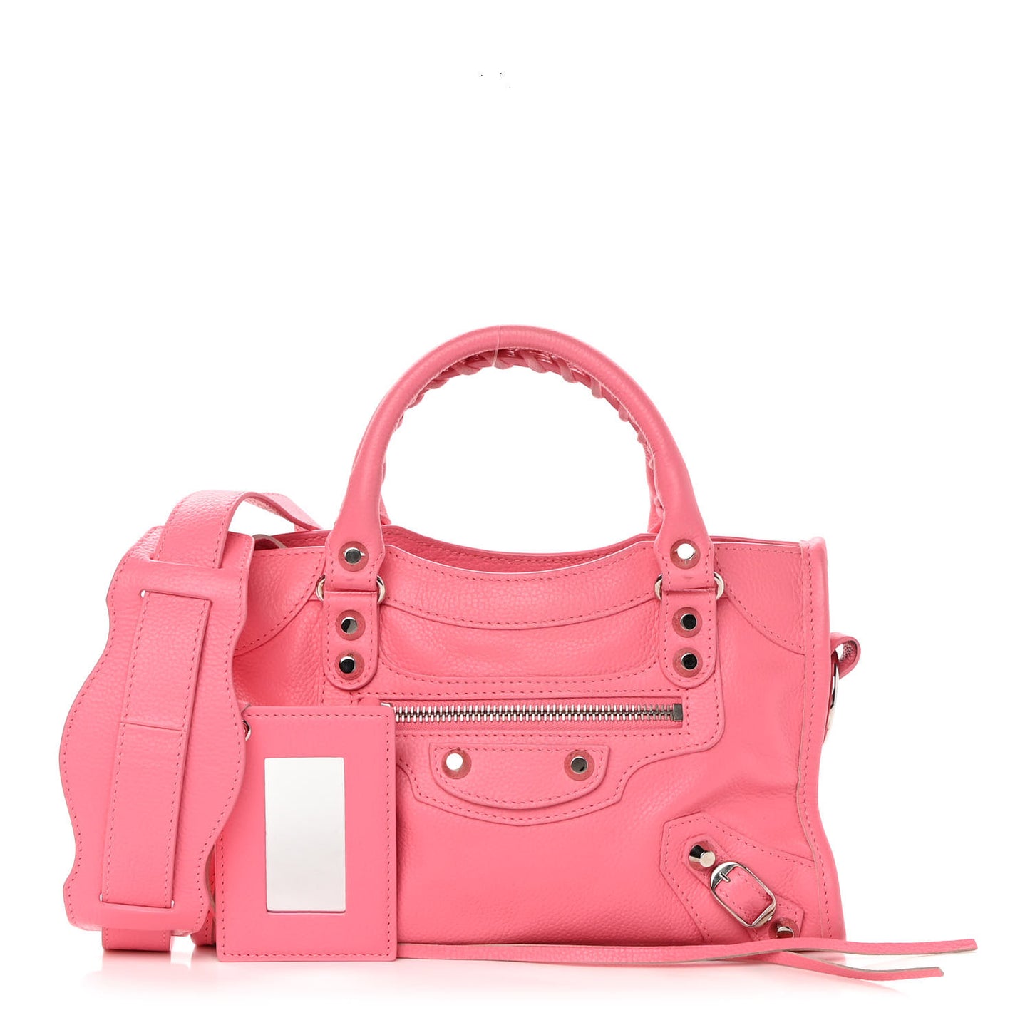 Veau Gravier Classic Silver Hardware Mini City Rose Dragee