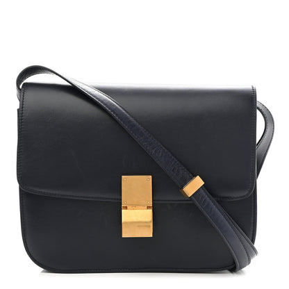Celine Box Calfskin Medium Classic Box Flap Bag Navy 1 of 9