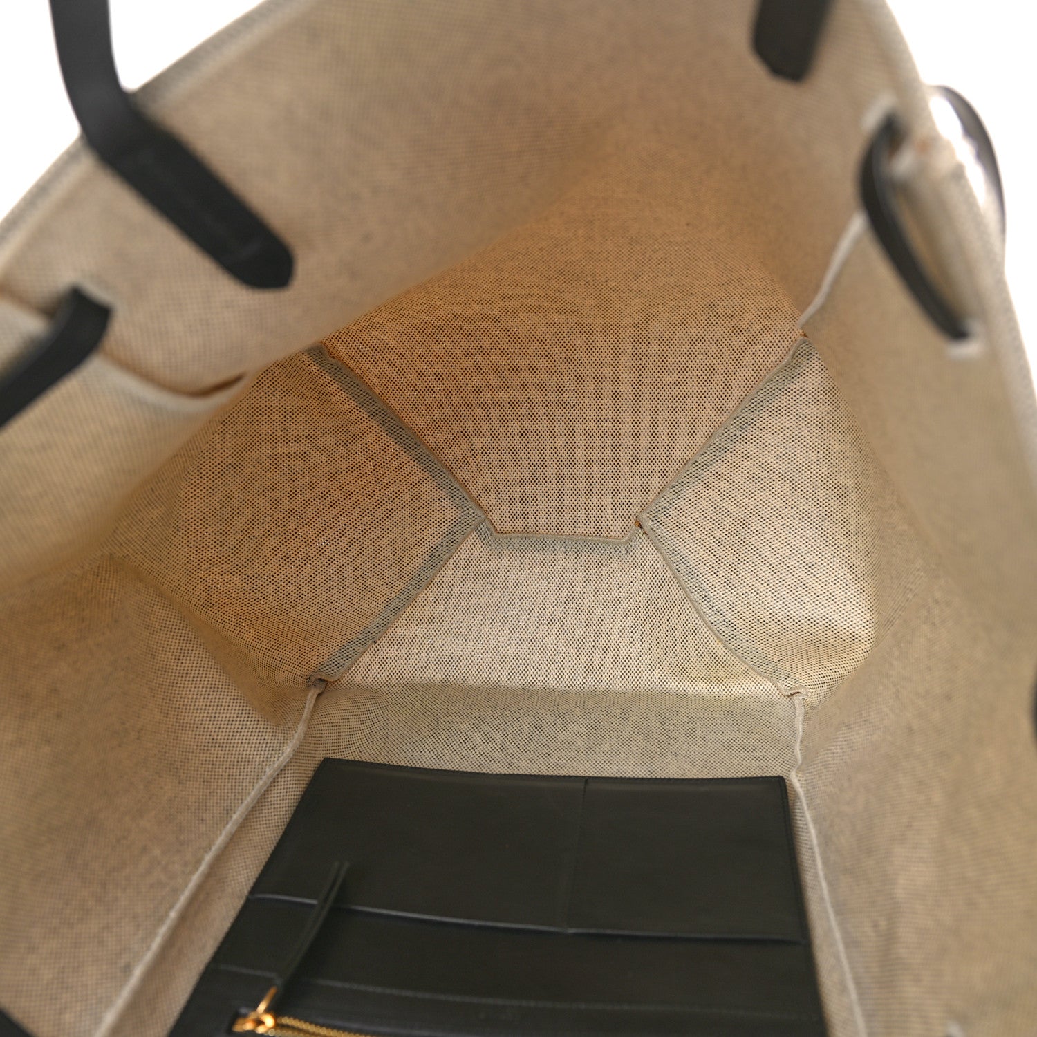 Celine Felt Calfskin Medium Belt Cabas Phantom Black Beige 5 of 12