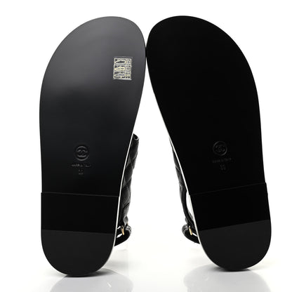 Chanel Grained Calfskin Velcro Dad Sandals 39 Black 5 of 8
