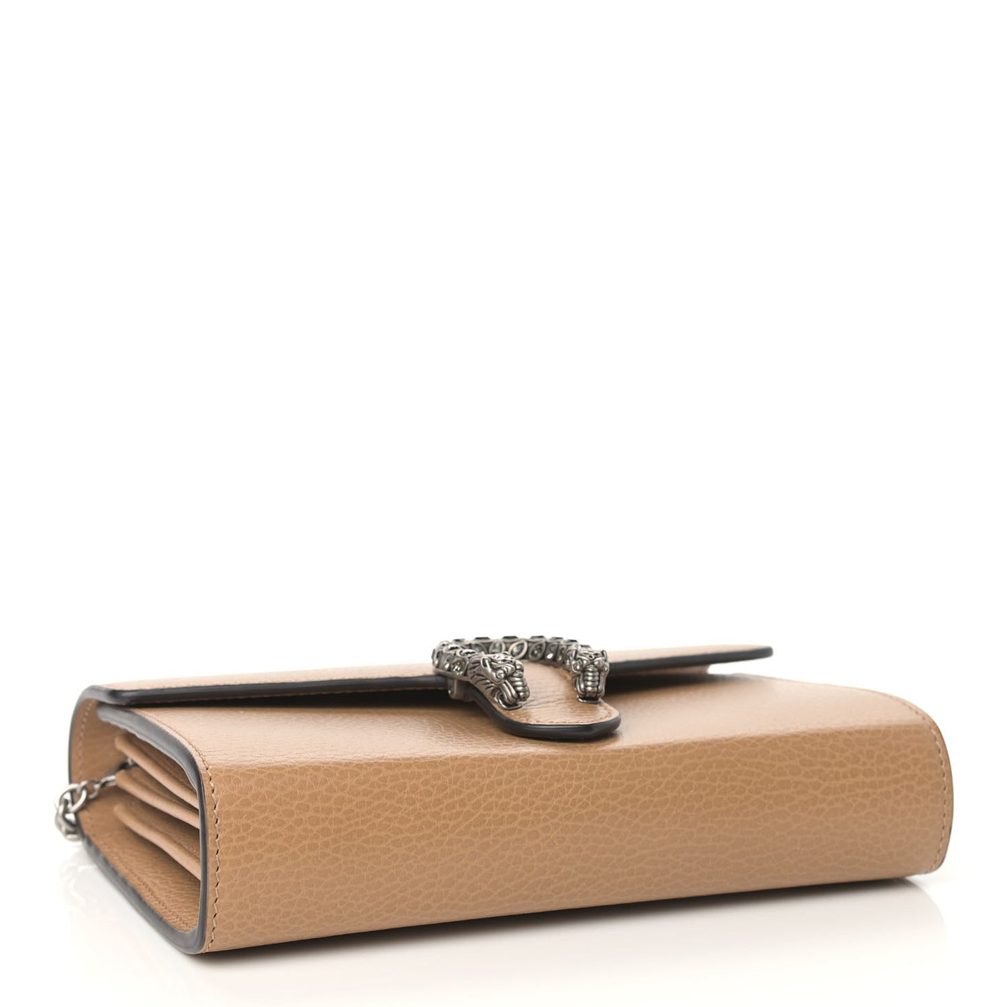 Dollar Calfskin Crystal Mini Dionysus Chain Wallet Natural Tan Black Diamond