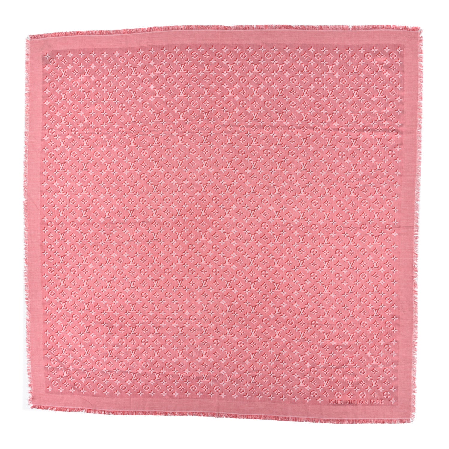 Louis Vuitton Silk Wool Monogram Umbra Shawl Rouge 1 of 3