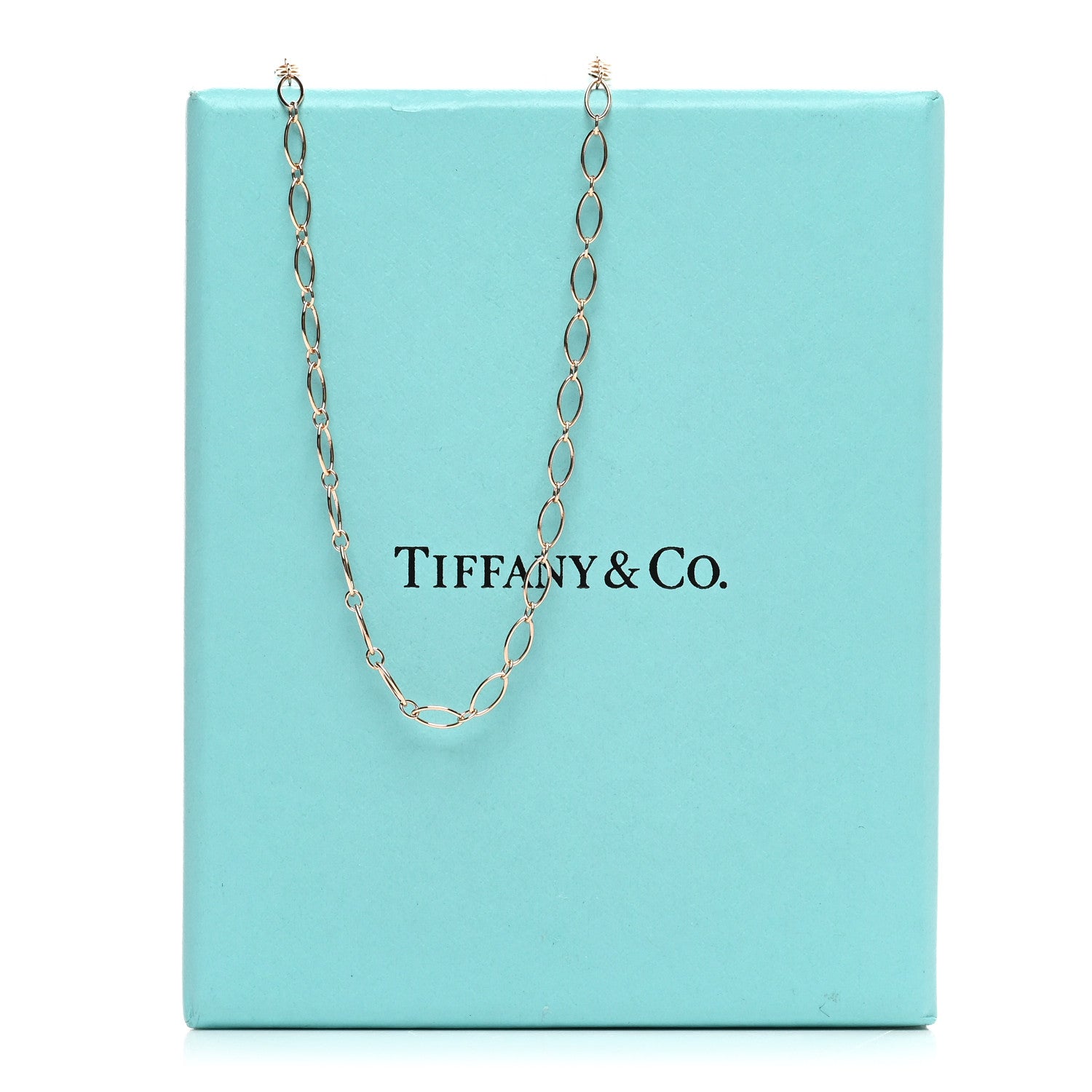 Tiffany 18K Rose Gold Oval Link Chain 16" 5 of 5
