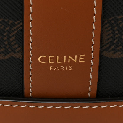 Celine Triomphe Canvas Calfskin Medium Bucket Bag Tan 6 of 10