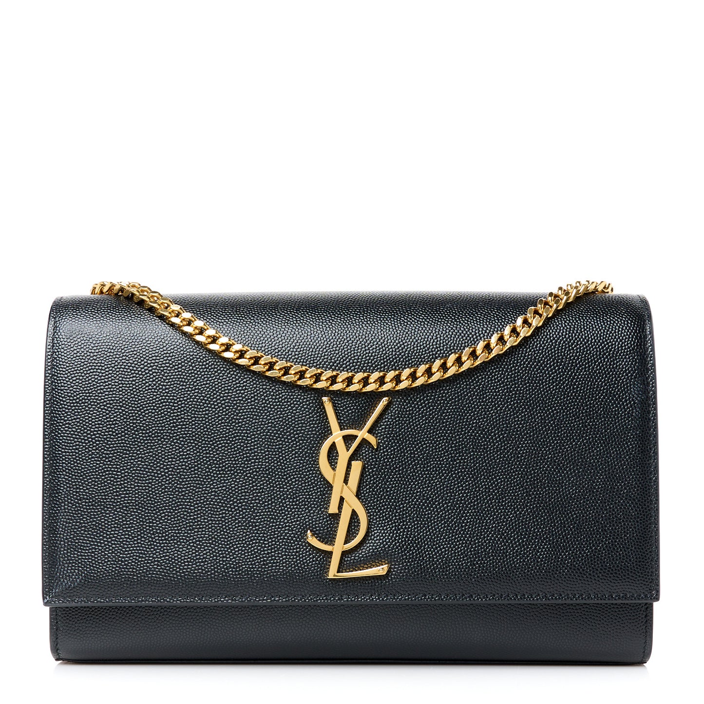 Grain De Poudre Medium Classic Monogram Kate Satchel Black