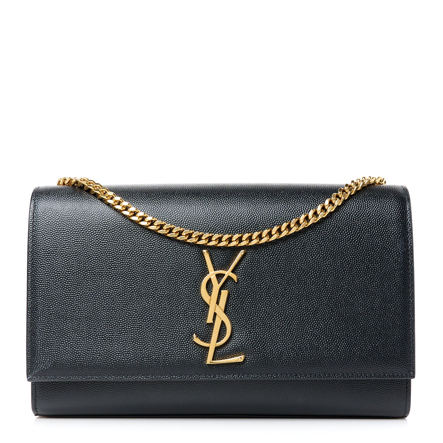 Saint Laurent Grain De Poudre Medium Classic Monogram Kate Satchel Black 1 of 10