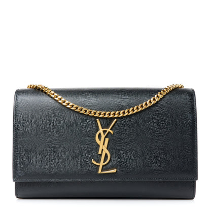 Saint Laurent Grain De Poudre Medium Classic Monogram Kate Satchel Black 1 of 10