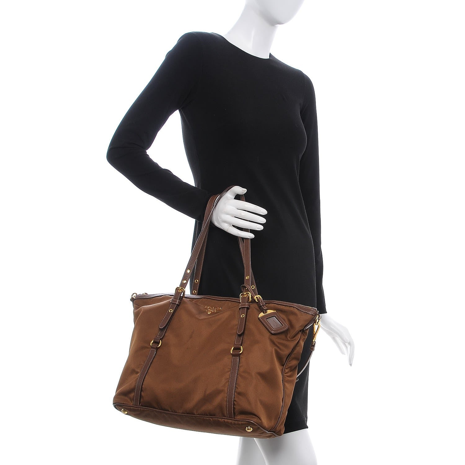 Prada Nylon Tessuto Saffiano Tote Corinto 3 of 8