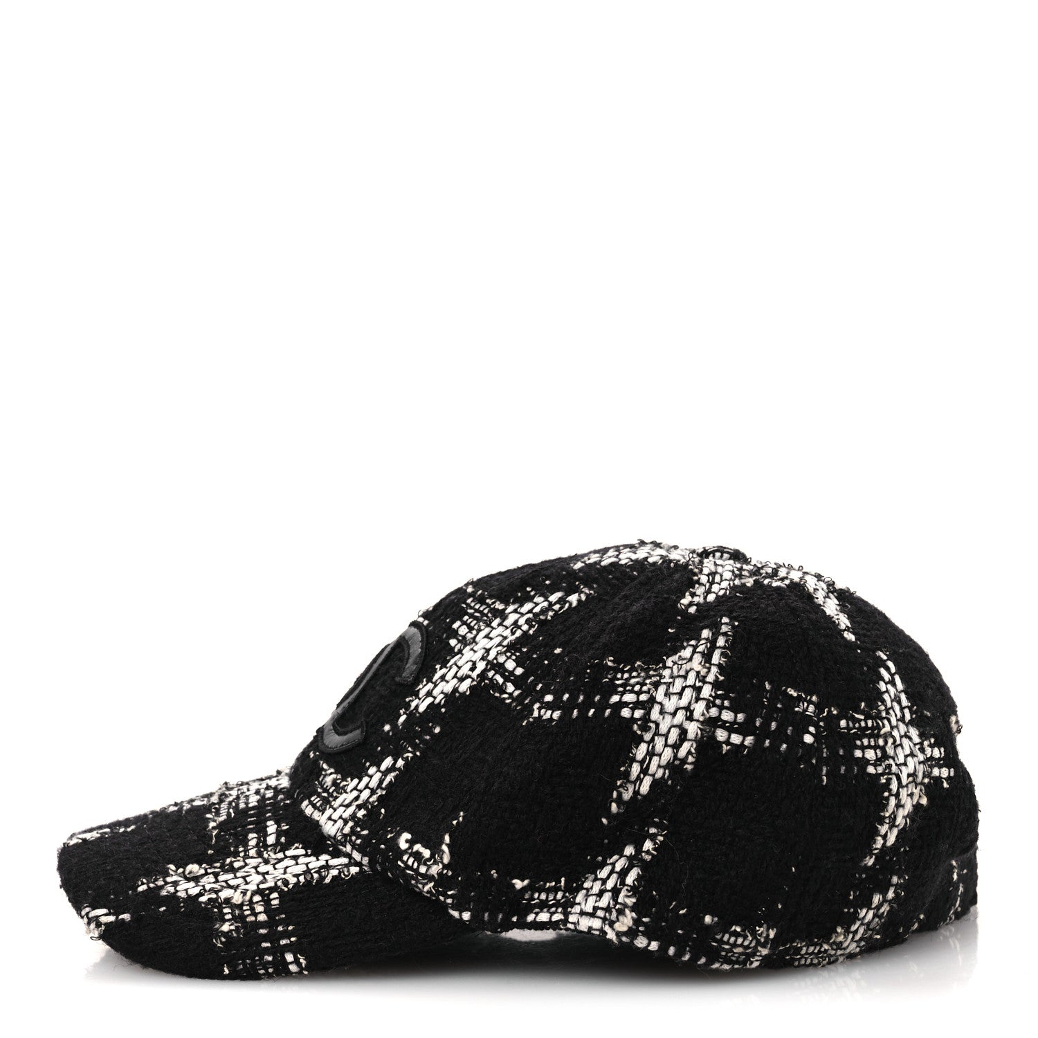 Chanel Tweed Cap Hat M Black White 5 of 10