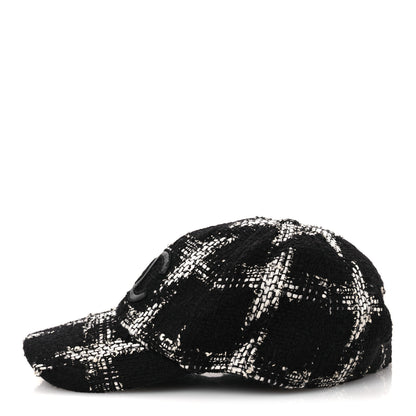 Chanel Tweed Cap Hat M Black White 5 of 10
