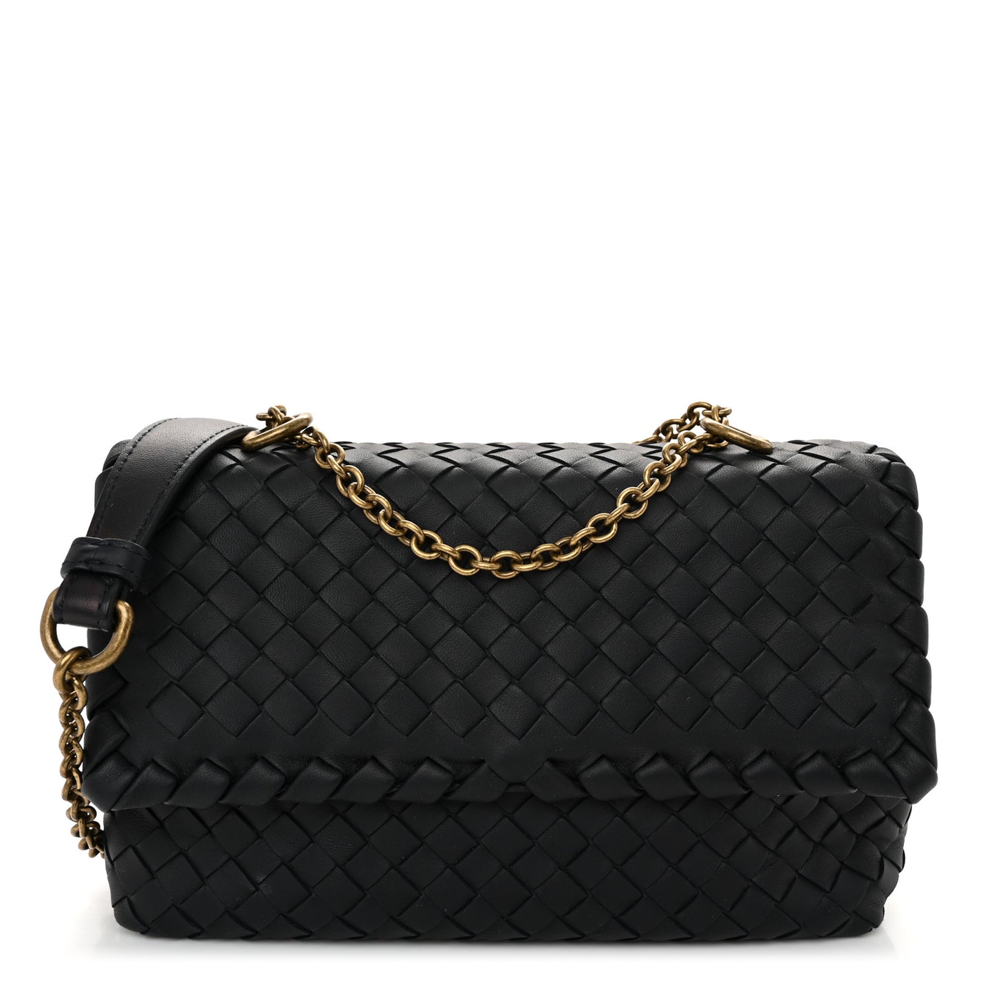 Nappa Intrecciato Baby Olimpia Shoulder Bag Black