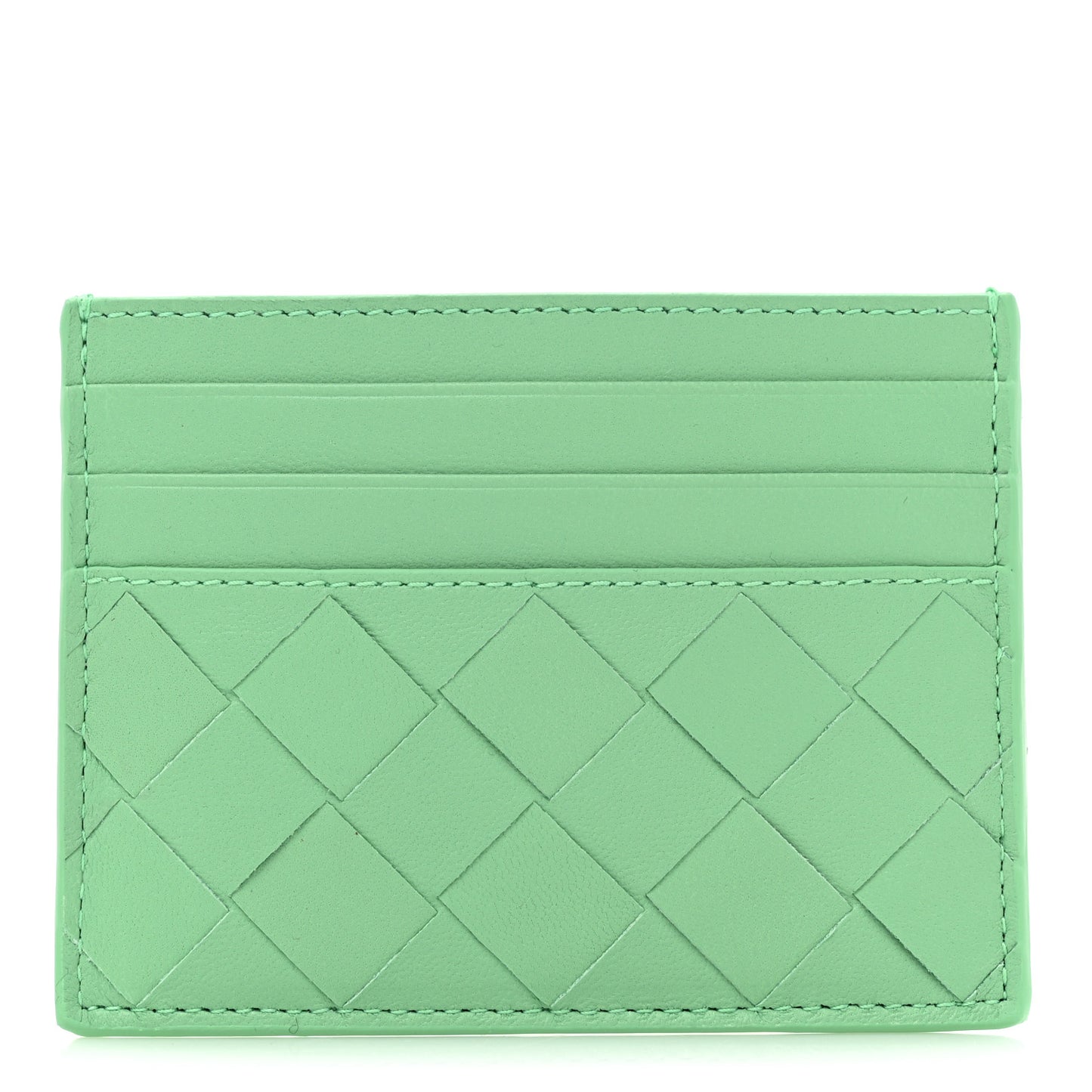 Nappa Intrecciato Card Holder Teal
