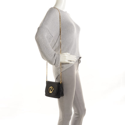 Gucci Pebbled Calfskin Small 1973 Chain Shoulder Bag Black 2 of 7