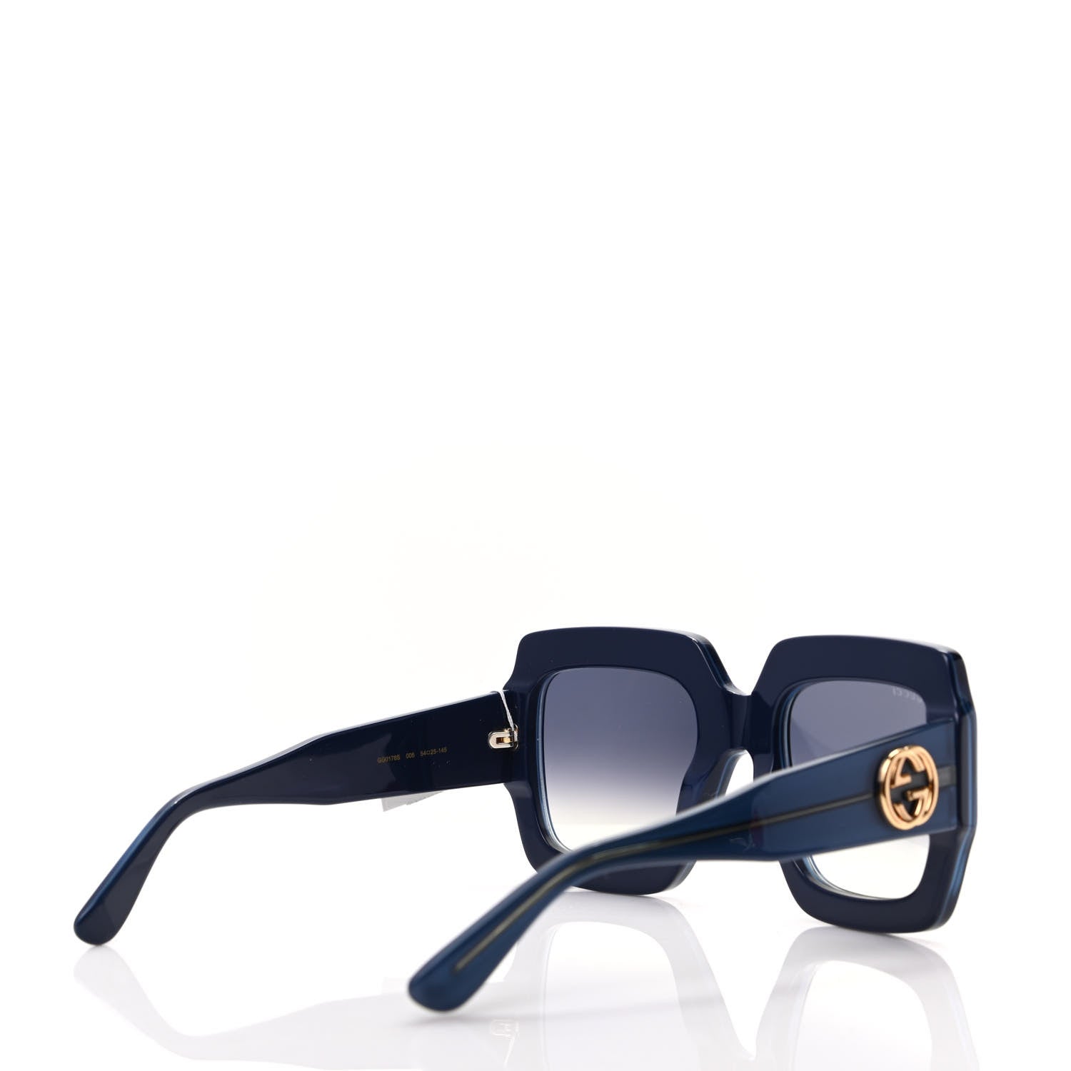 Gucci Acetate Square Web Frame GG0178S Sunglasses Navy 4 of 9