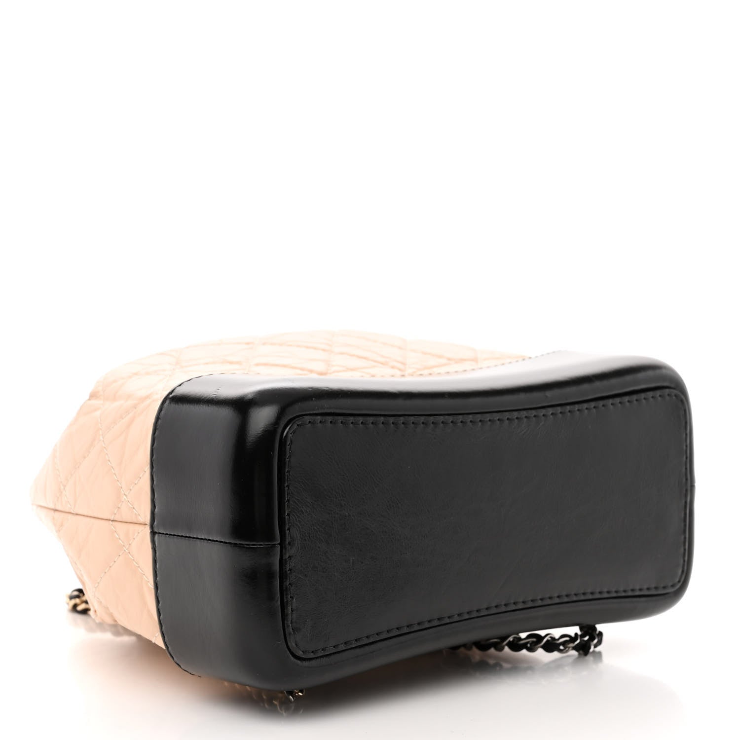 Chanel Aged Calfskin Quilted Small Gabrielle Backpack Beige Black 4 of 12