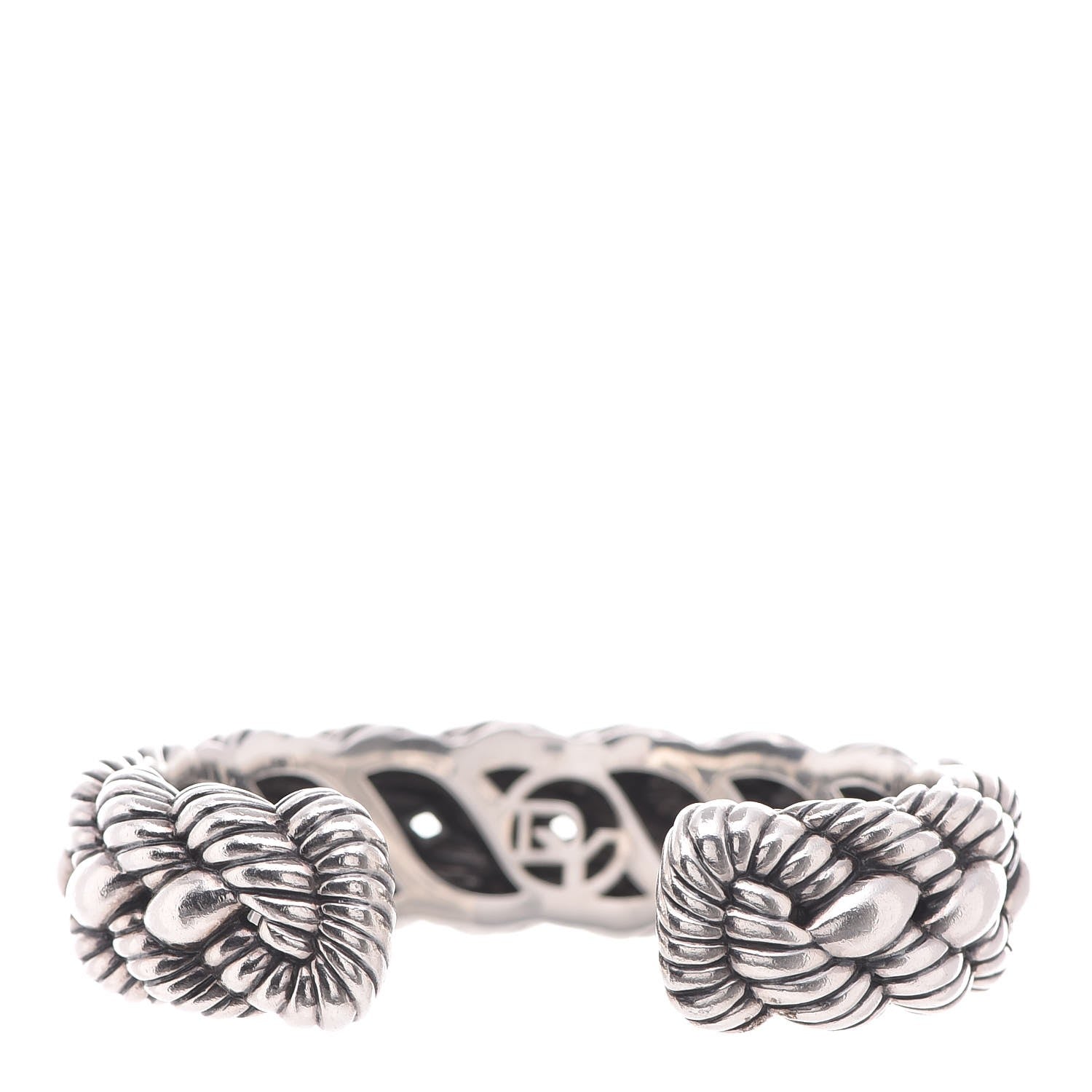 David Yurman Stainless Steel Sterling Silver Woven Cable Cuff M 3 of 5