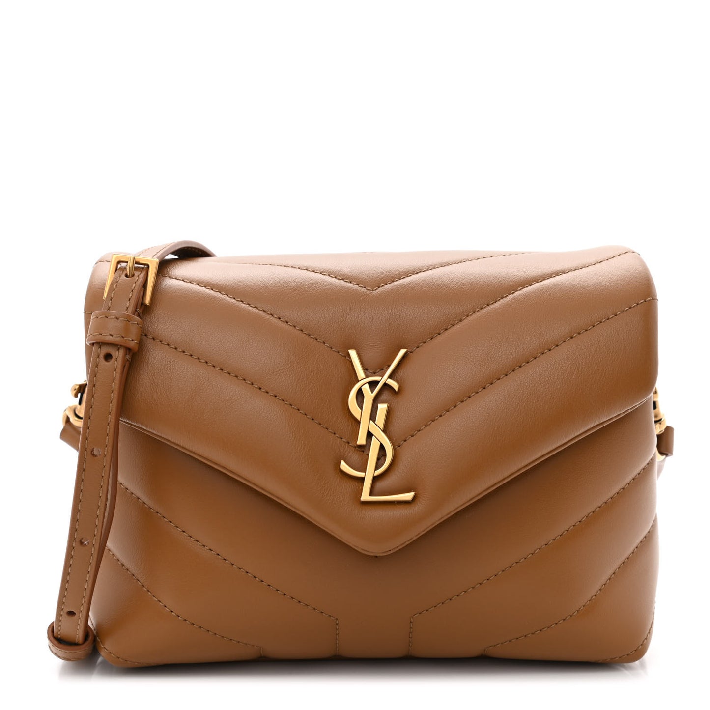 Calfskin Y Quilted Monogram Toy Loulou Crossbody Bag Dark Natural