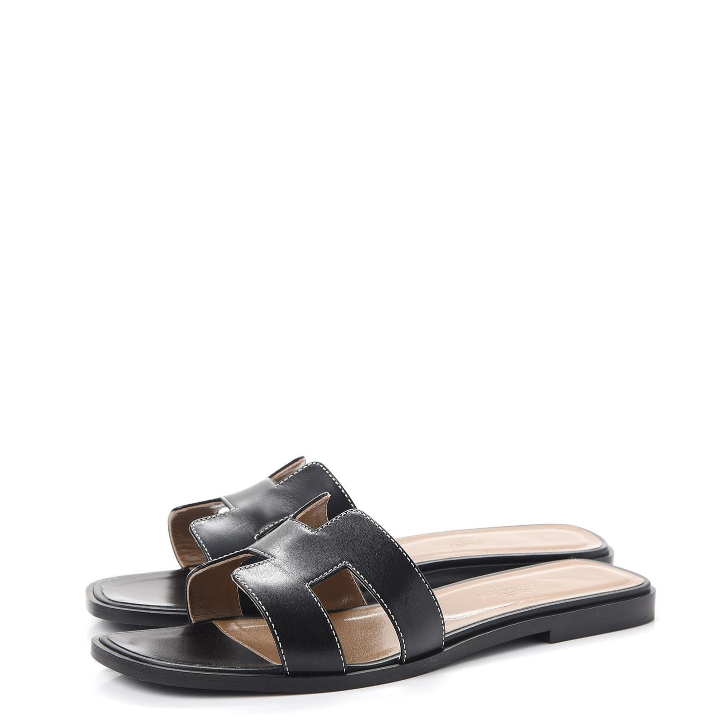 Box Calfskin Oran Sandals 38 Black