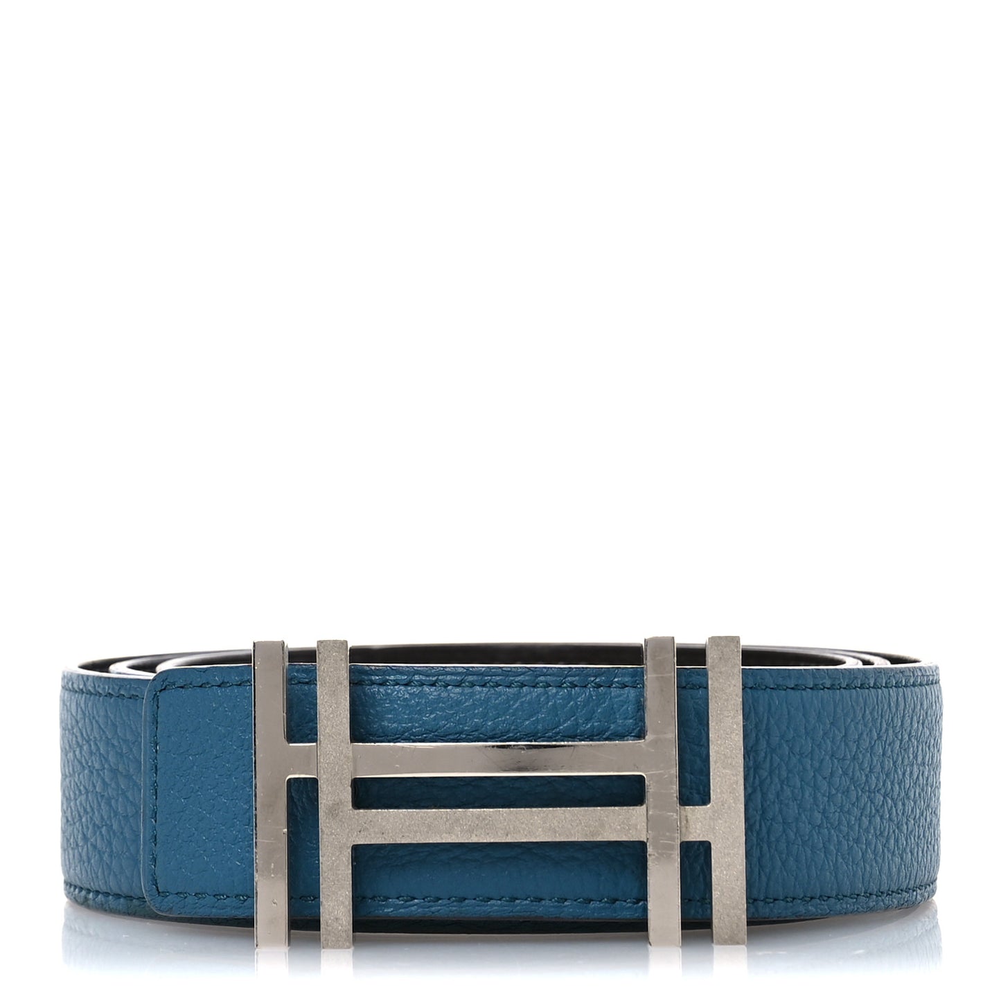 Box Togo 32mm Au Carre H Belt 85 34 Bleu Izmir Chocolate
