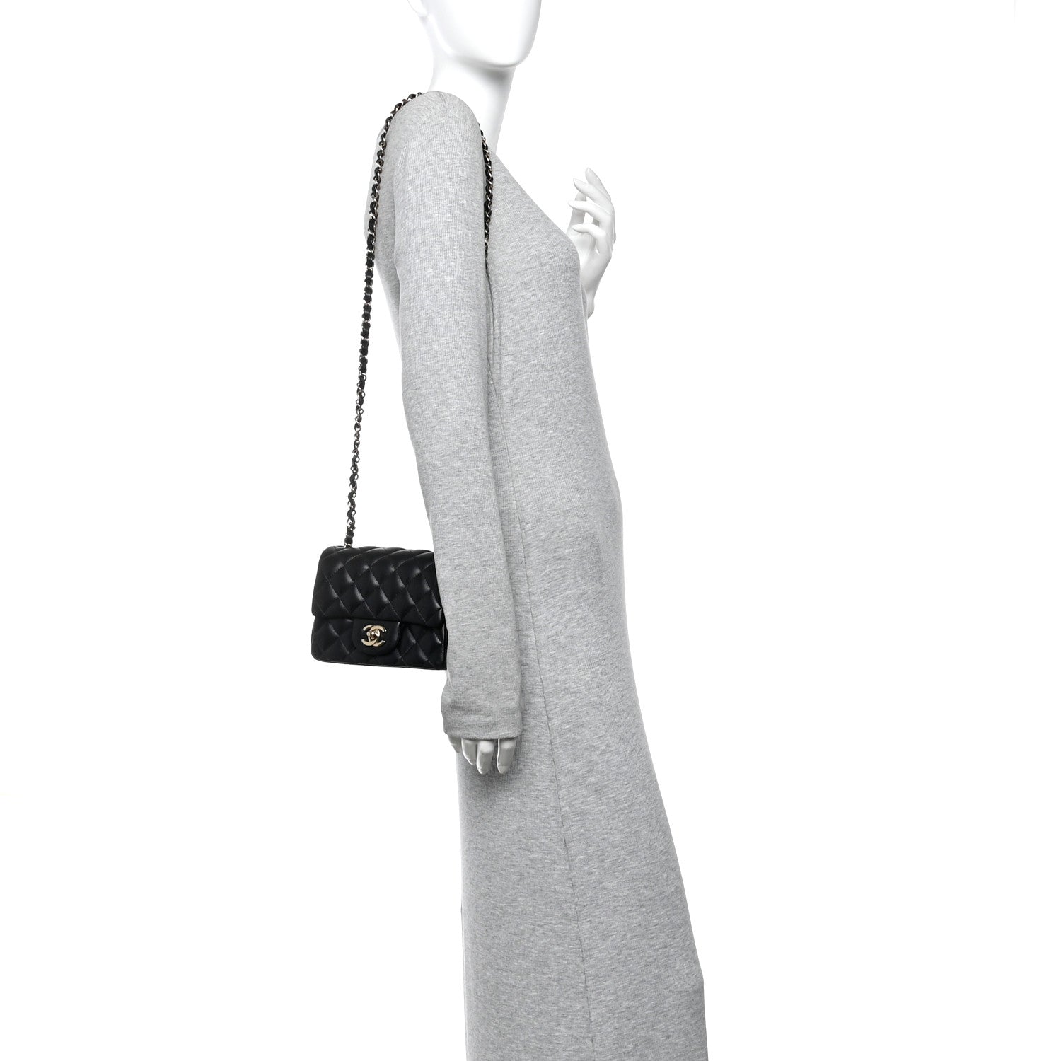 Chanel Lambskin Quilted Mini Square Flap Black 2 of 11