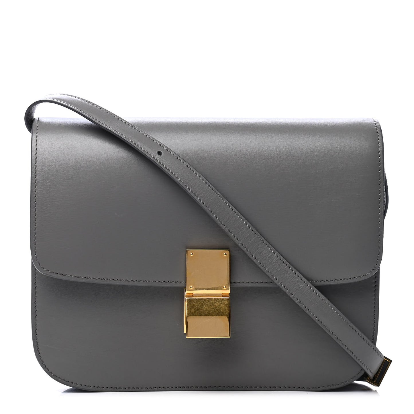 Box Calfskin Medium Classic Box Flap Bag Anthracite