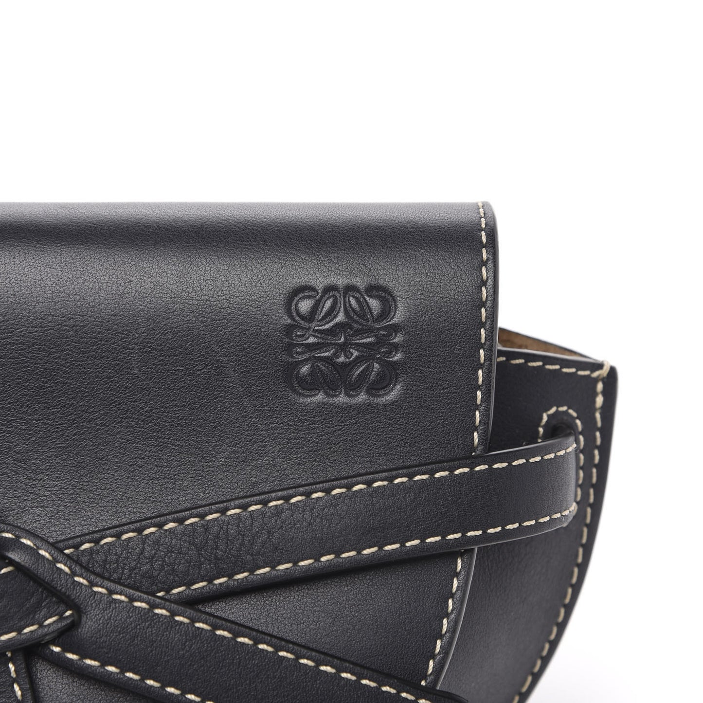Grained Calfskin Mini Gate Crossbody Bag Navy
