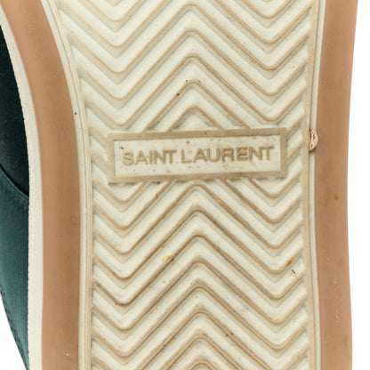 Saint Laurent Satin Low Top Sneakers 38 Green 8 of 10