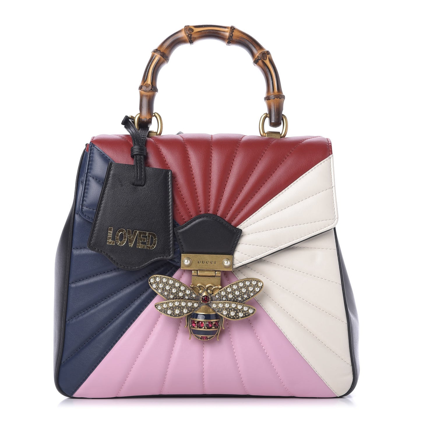 Calfskin Bamboo Trapuntata Queen Margaret Backpack Blue Agata Hibiscus Red Mystic White Sugar Pink