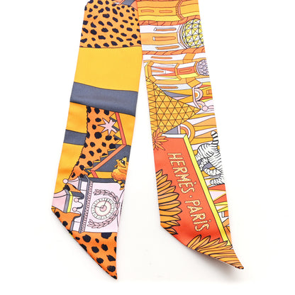 Hermes Silk Animapolis Plumetis Twilly 2 of 3