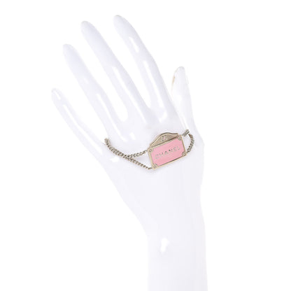 Chanel Enamel Logo Chain Bracelet Pink Gold 2 of 5