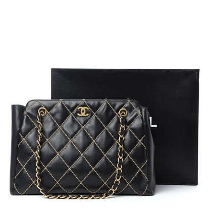 Chanel Calfskin Wild Stitch Shoulder Bag Black 10 of 10
