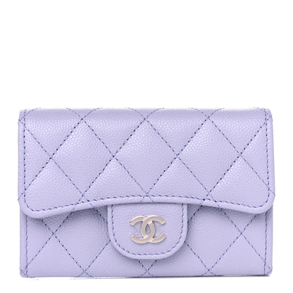 Chanel Caviar Quilted Flap Card Holder Wallet Light Purple 1 of 9