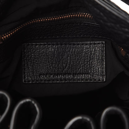Alexander Wang Pebbled Lambskin Diego Bucket Drawstring Bag Black Rose Gold Hardware 7 of 9