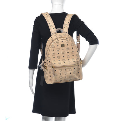 MCM Visetos Small Side Stud Stark Backpack Beige 2 of 9