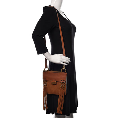Chloe Calfskin Suede Small Jane Fringe Bag Caramel 2 of 11