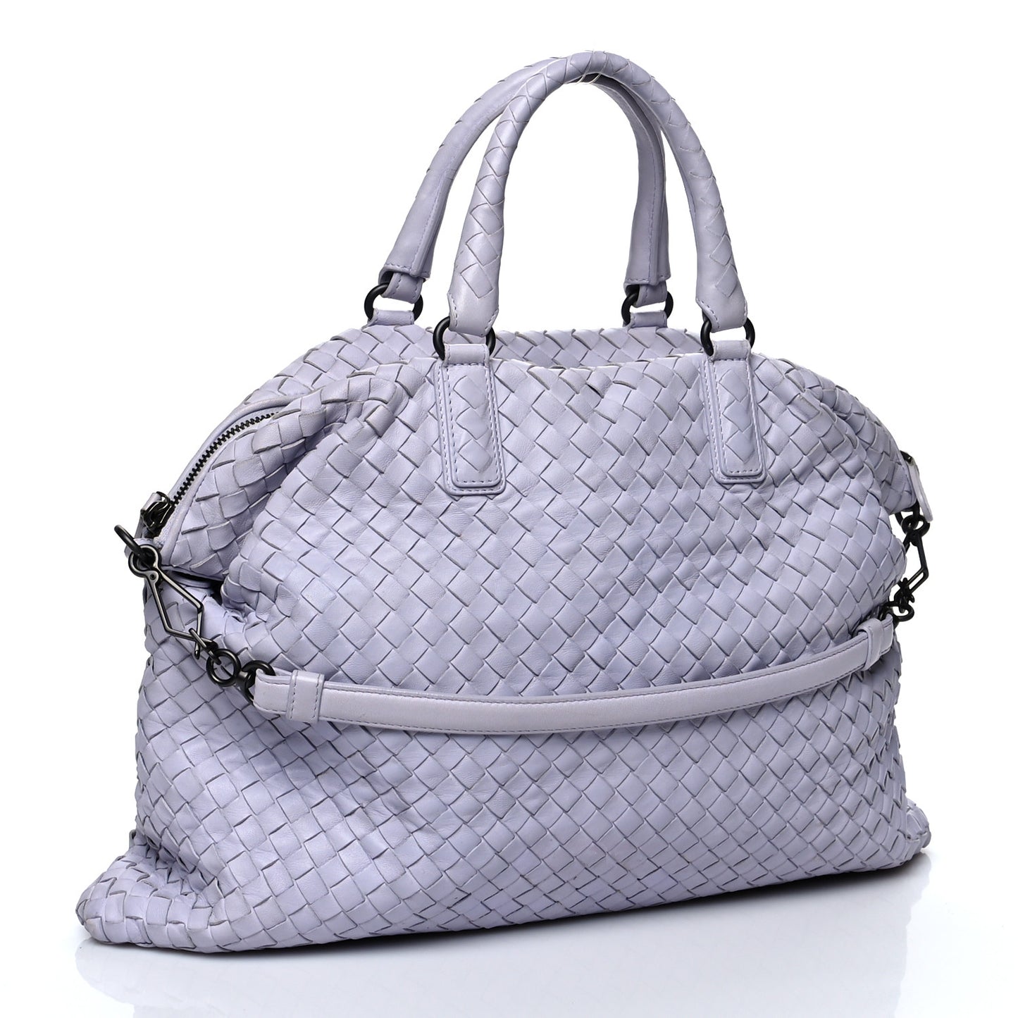 Nappa Intrecciato Medium Convertible Tote Oyster Lilac